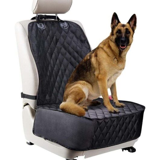 Dog Car Seat Cover for Front Seats. Waterproof and Scratch-Resistant Car Seat Protector for Dogs. Fits Most Trucks, Vans, and SUVs (Black).