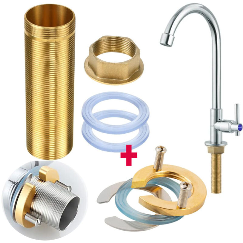 Faucet Repair Kit Brass Threaded Fastener Accessory Kit for Faucet Repair (M32-100mm)