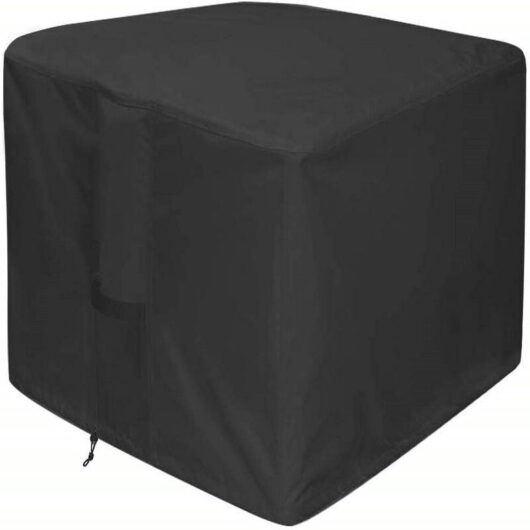Fire Pit Cover - 420D Square Fire Pit Table Cover Waterproof Heavy Duty Patio Fire Pit Cover - Black (Square - 82 x 82 x 61 cm) - Fits 32 Inch Fire