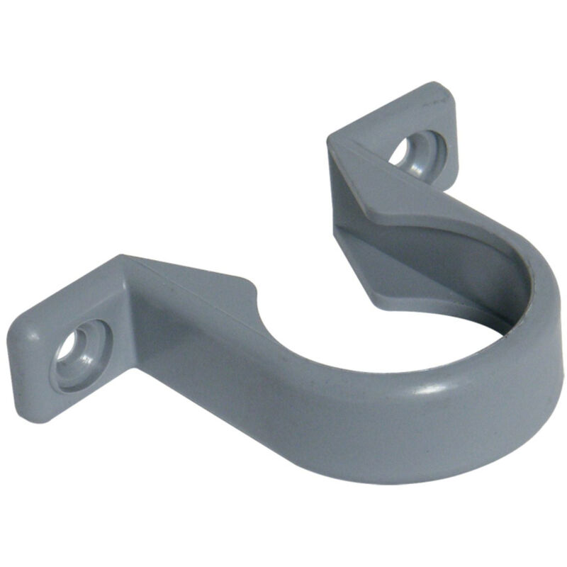 FloPlast 50mm Push Fit Waste Pipe Clip - Pack of 10 - Grey