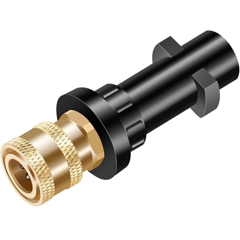 High-pressure cleaner gun adapter to 6.35 mm quick-connect female fitting compatible with Karcher K Series, K2, K3, K4, K5, K6, K7 high-pressure