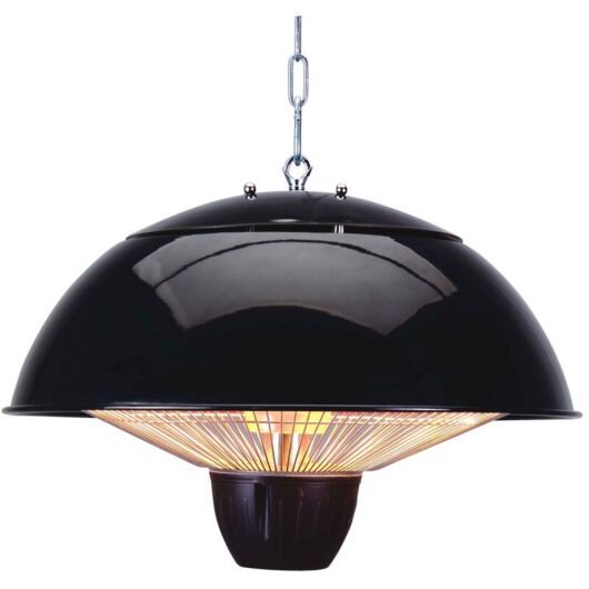 Litecraft - Patio Heater 1500 Watt Outdoor Ceiling Pendant Garden Fitting - Black