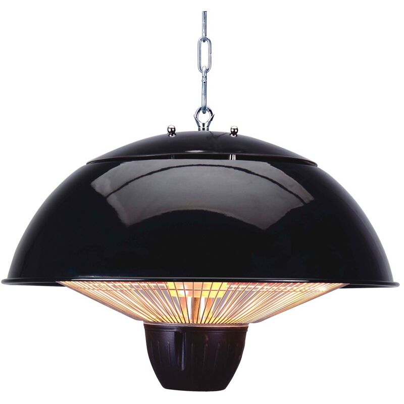 Litecraft - Patio Heater 1500 Watt Outdoor Ceiling Pendant Garden Fitting - Black