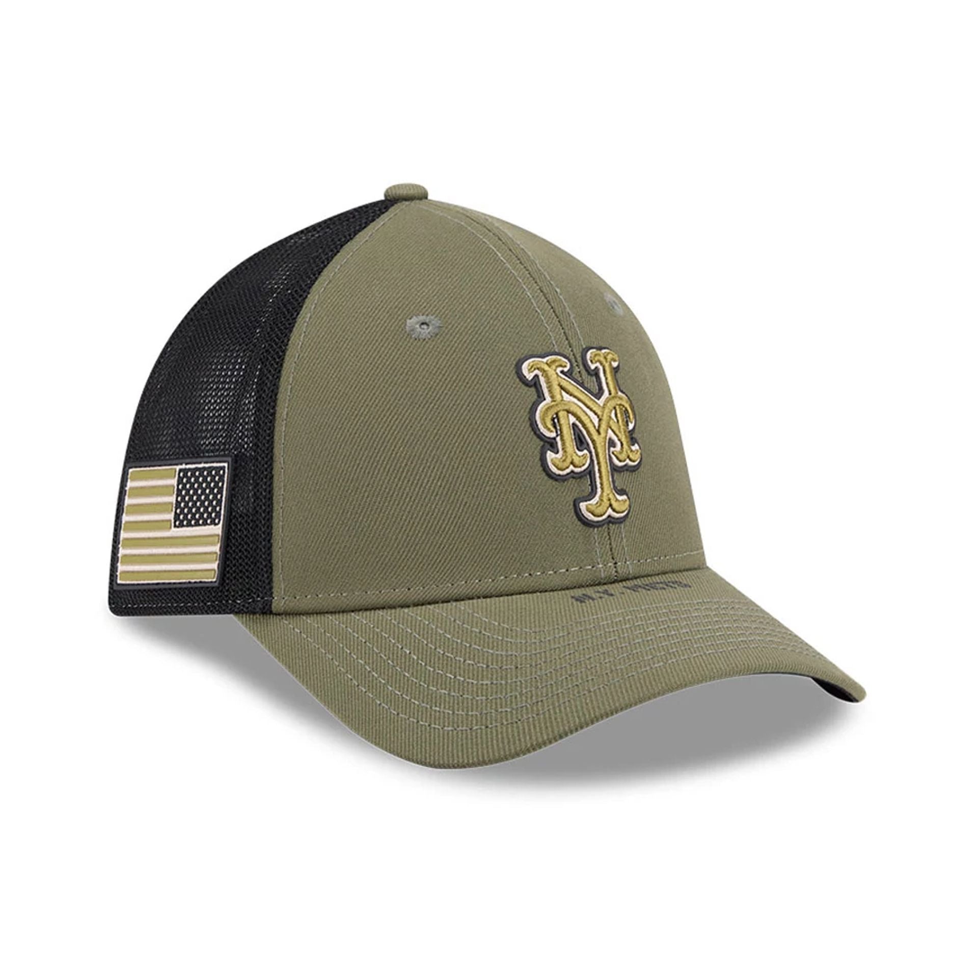 Mets MLB Armed Forces Day 2026 Green 39THIRTY M-Crown Stretch Fit Cap New Era Cap adult unisex