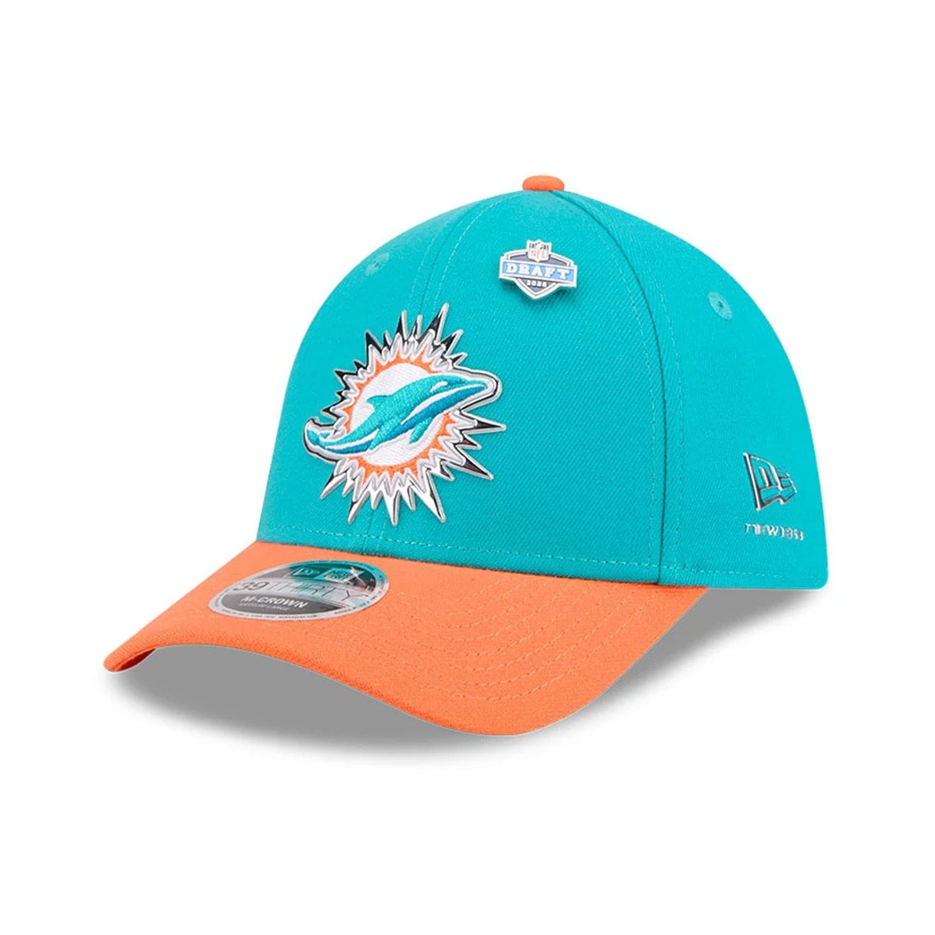 Miami Dolphins NFL Draft 2026 Turquoise 39THIRTY M-Crown Stretch Fit Cap New Era Cap adult unisex