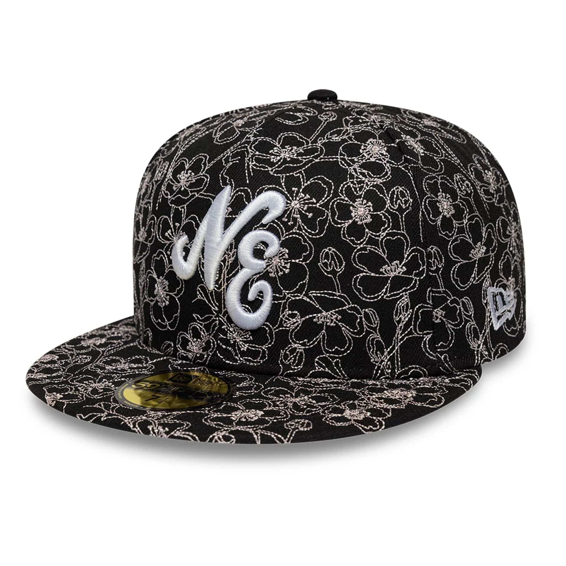 New Era Cherry Blossom Black 59FIFTY Fitted Cap adult unisex