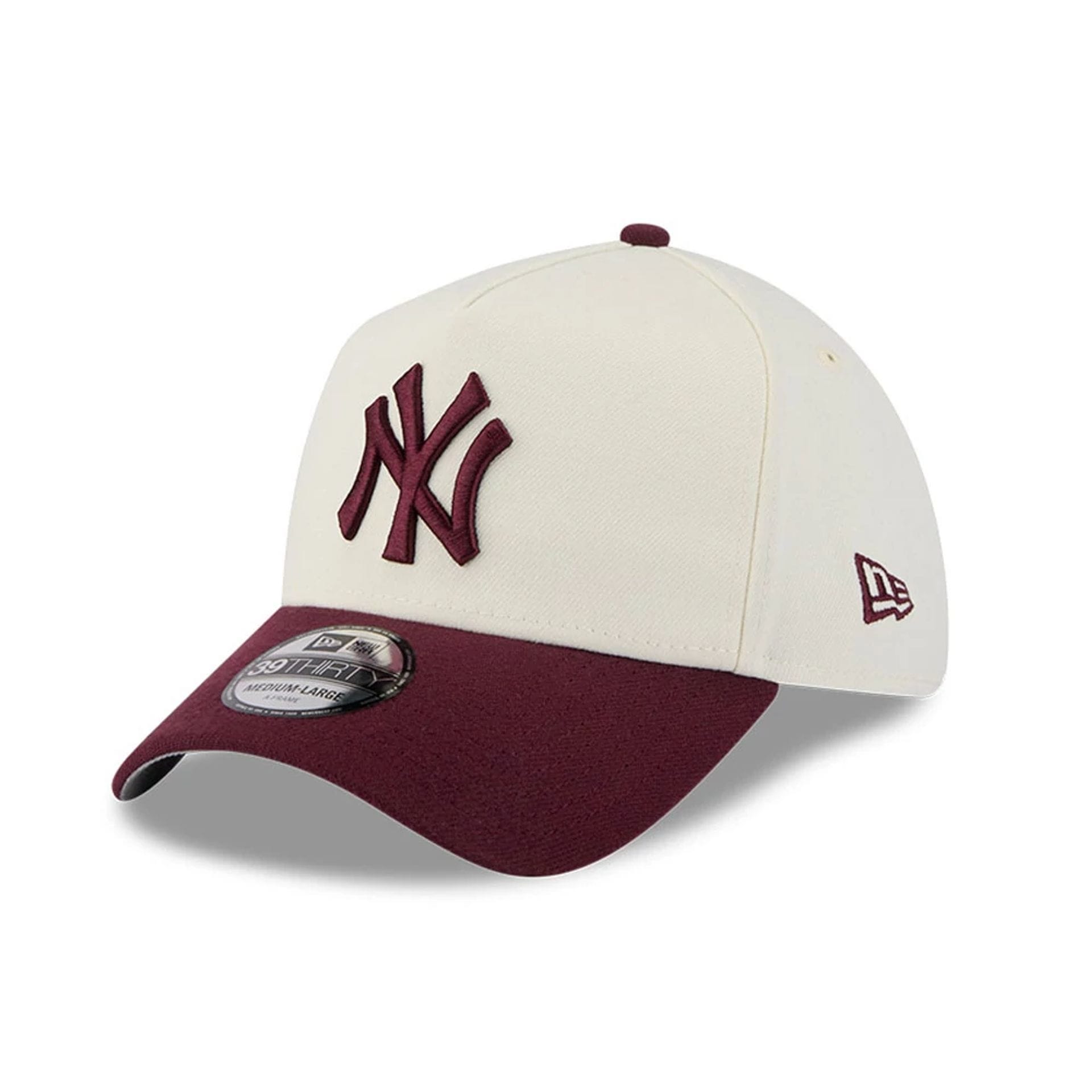New York Yankees MLB Chrome Dark Red 39THIRTY A-Frame Stretch Fit Cap New Era Cap adult unisex
