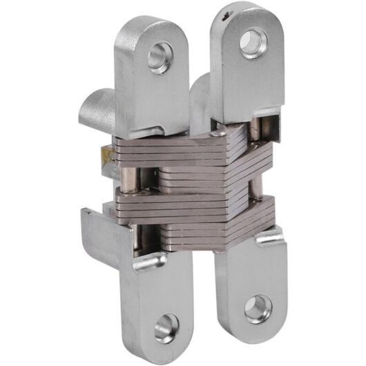 Odipie - 2pcs Zinc Alloy Concealed Hinge Invisible Folding Door Concealed Cross Hidden Hinges for Furniture Fittings Folding Door 94mm