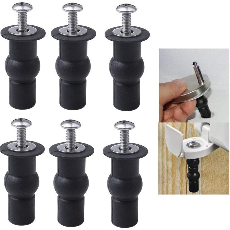 Odipie - Pcs Toilet Seat Screws Toilet Seat Fittings Toilet Seat Hinges Expanding Rubber Top Nuts Screw Fixings Fix Blind Hole Fittings wc
