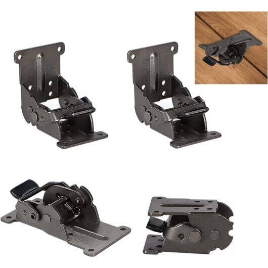 Odipie - never used] 0-90-180 Degree Self-Locking Folding Hinge, Folding Table Extension Board, Foldable Bracket Fittings for Iron Folding Workbench