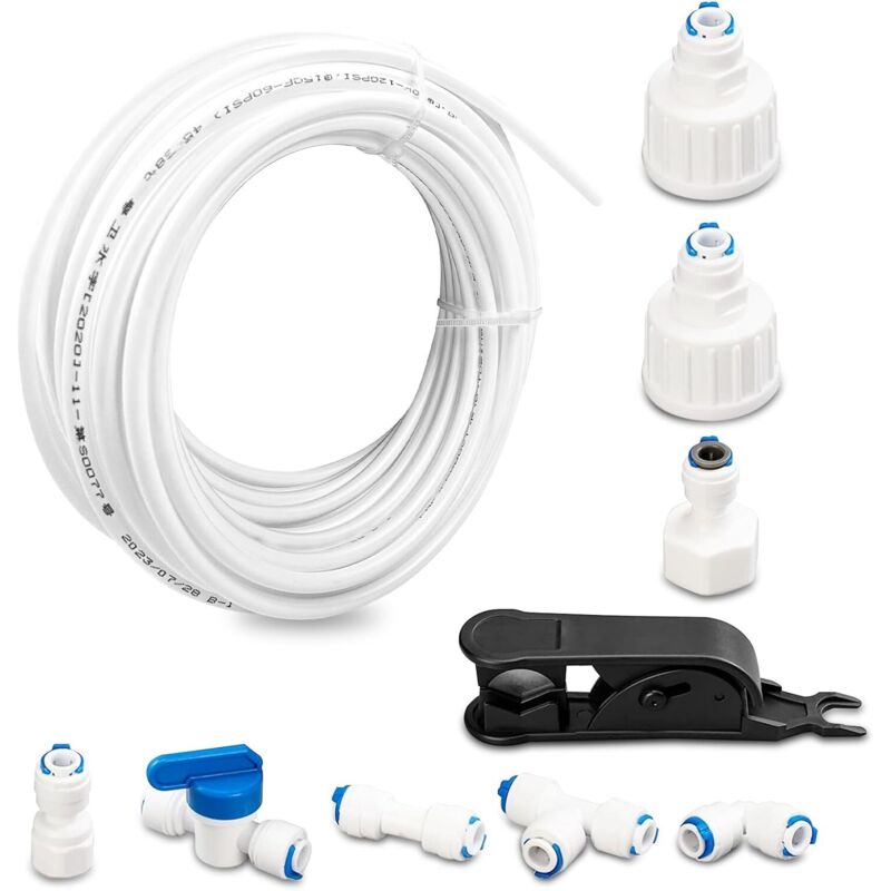 POM Material Refrigerator Water Supply Hose, Universal Fitting Kit for Water Purifier, Refrigerator Connection Set, Inlet Pipe Connectors for Reverse