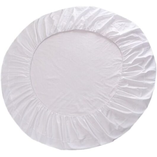Round cotton fitted sheet, Round fitted sheet - white