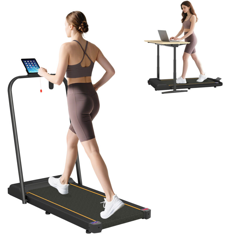 SPORTNOW 2.5HP Folding Treadmill Walking Pad w/ LED Display, No Assembly Orange