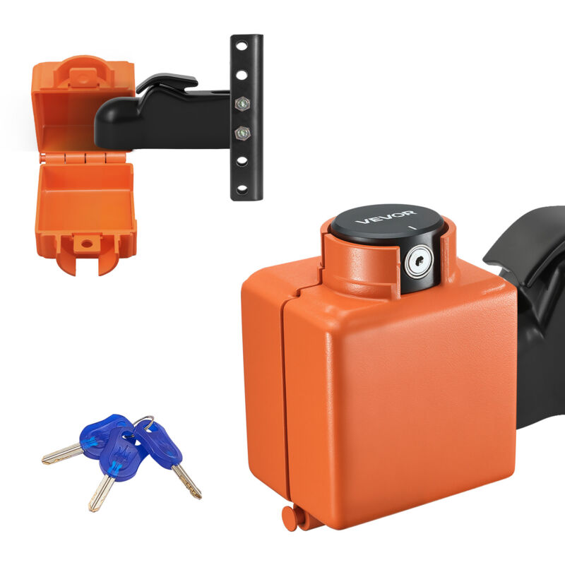 VEVOR Collar Coupler Lock, Fits 2 & 2-5/16-Inch Demco Cast Head Couplers, Trailer Hitch Lock with 3 Keys Secures Security Chains, Rust-resistant,
