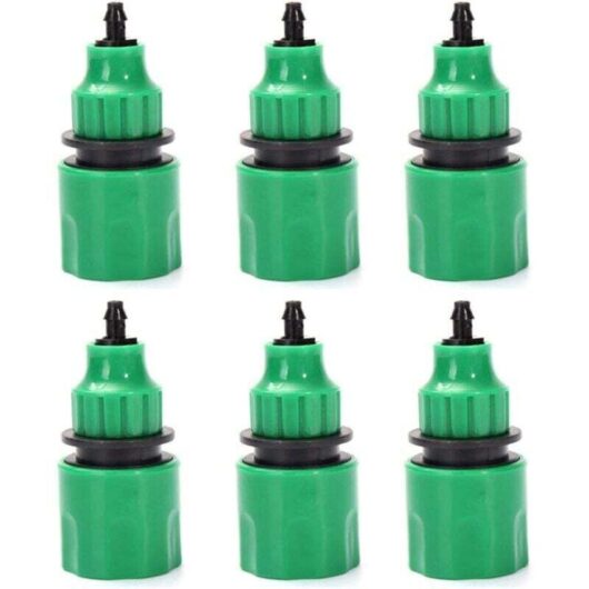 Ymyny - Garden Hose One Way Adapter Tap Connector Fitting for Irrigation Pack of 6 mumu