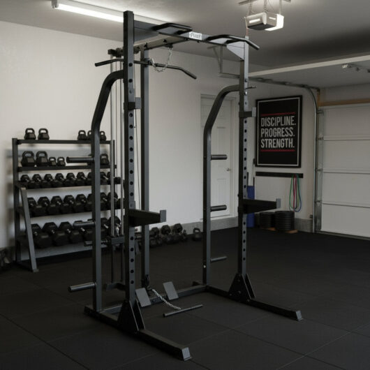 Fuel Fitness Power Rack with Hi-Lo Pulley