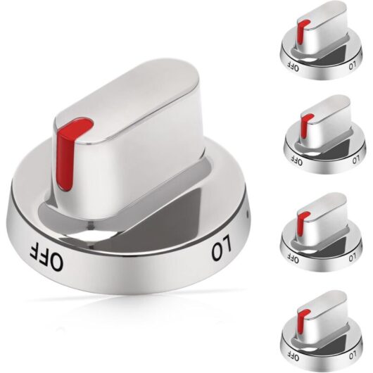 5pcs DG64-00472A / DG64-00347A Stove Knobs Compatible with Samsung Gas Range Knobs DG64-00473A, DG64-00347B Stove Knob, replaces FX710bgs,