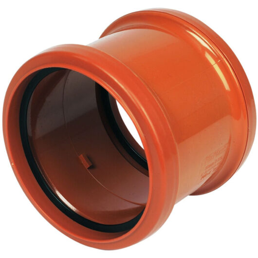 FloPlast 110mm PVC-U Double Socket Coupler for Drainage