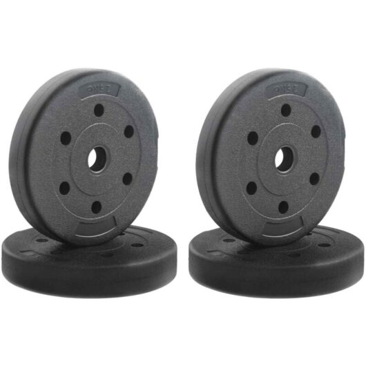 Weight Plates 10 kg 4 pcs 10kg Black vidaXL